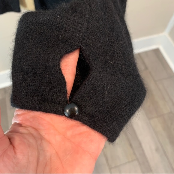 Black Wool Blend Hi Low Sweater - Picture 5 of 8